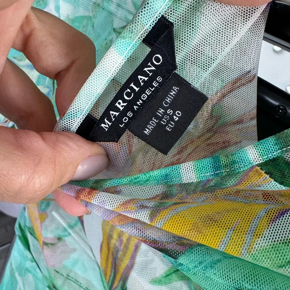 MARCIANO by GUESS Sheer Floral Mesh Top - Picture 7 of 8